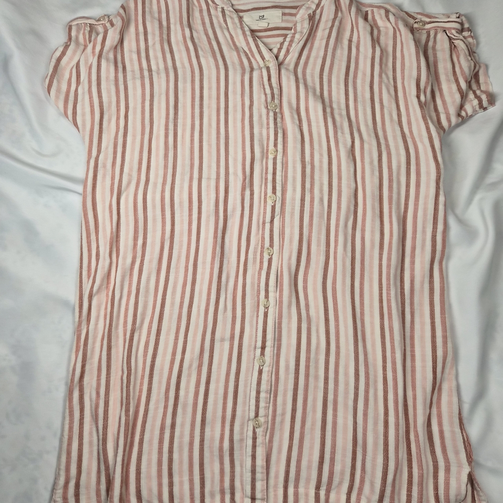 Thread & Supply Cream and Pink Striped Shirt